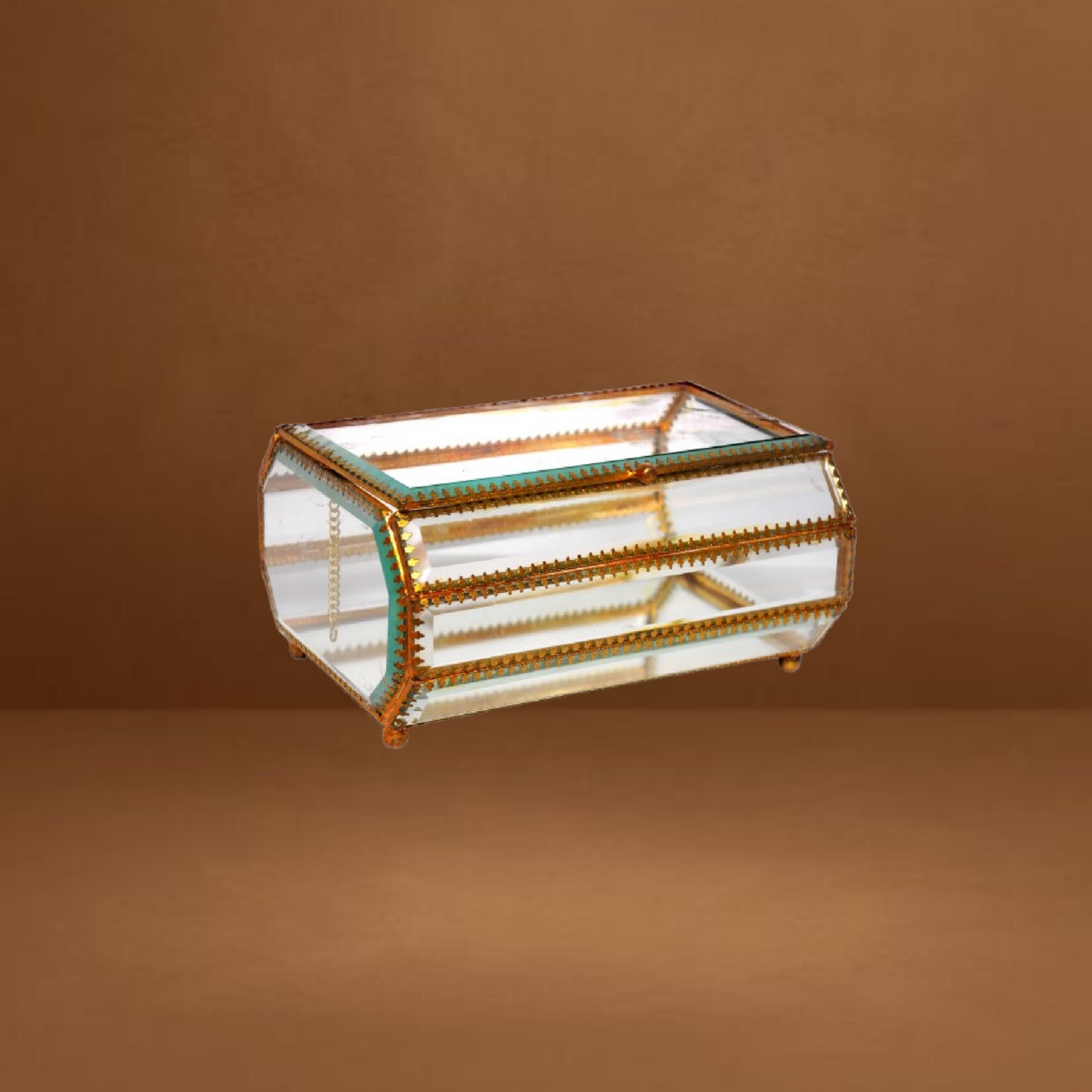 Brass Frame Jewellery Box – 10 Inch x 6.5 Inch