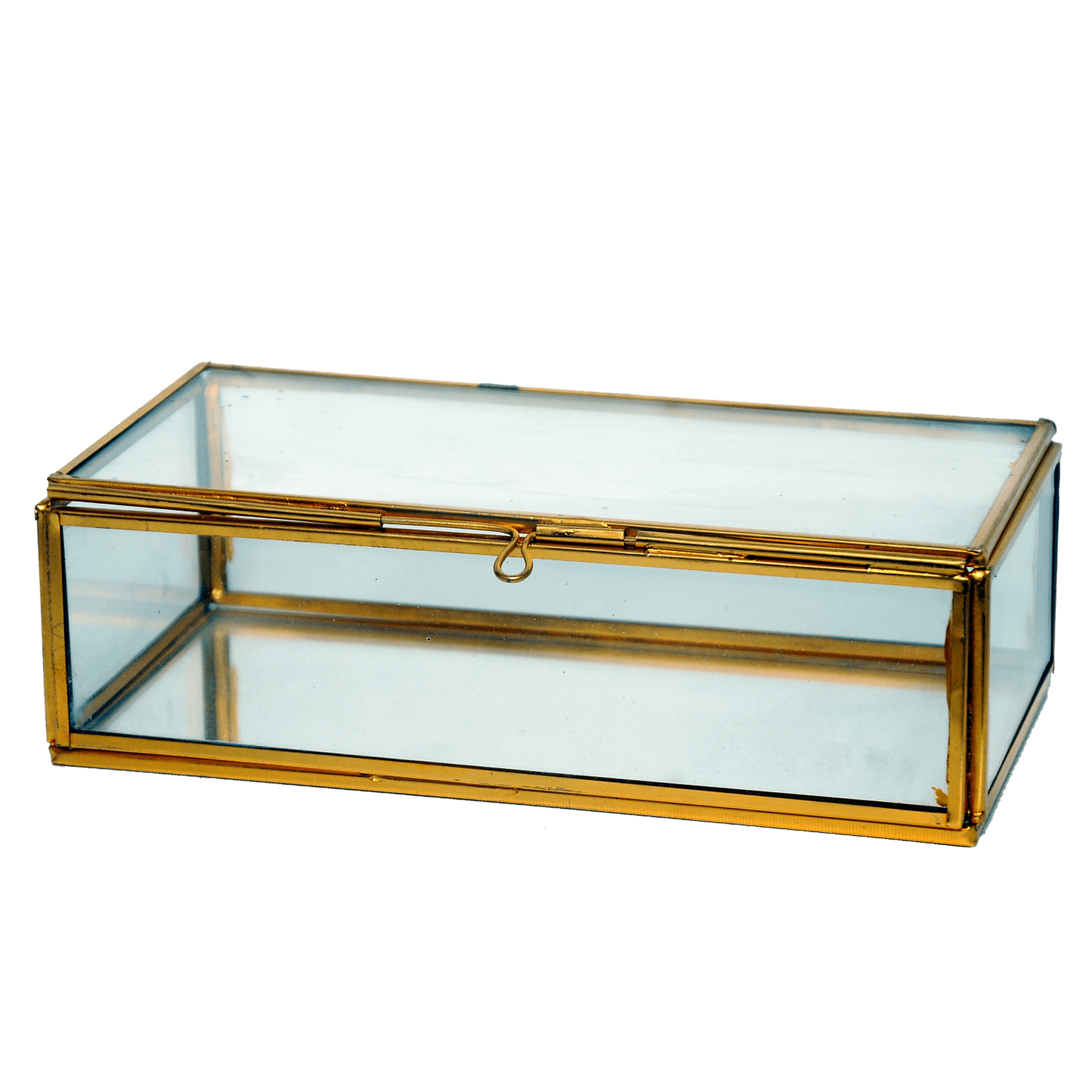 Brass Frame Jewellery Box – 10 x 5 Inches