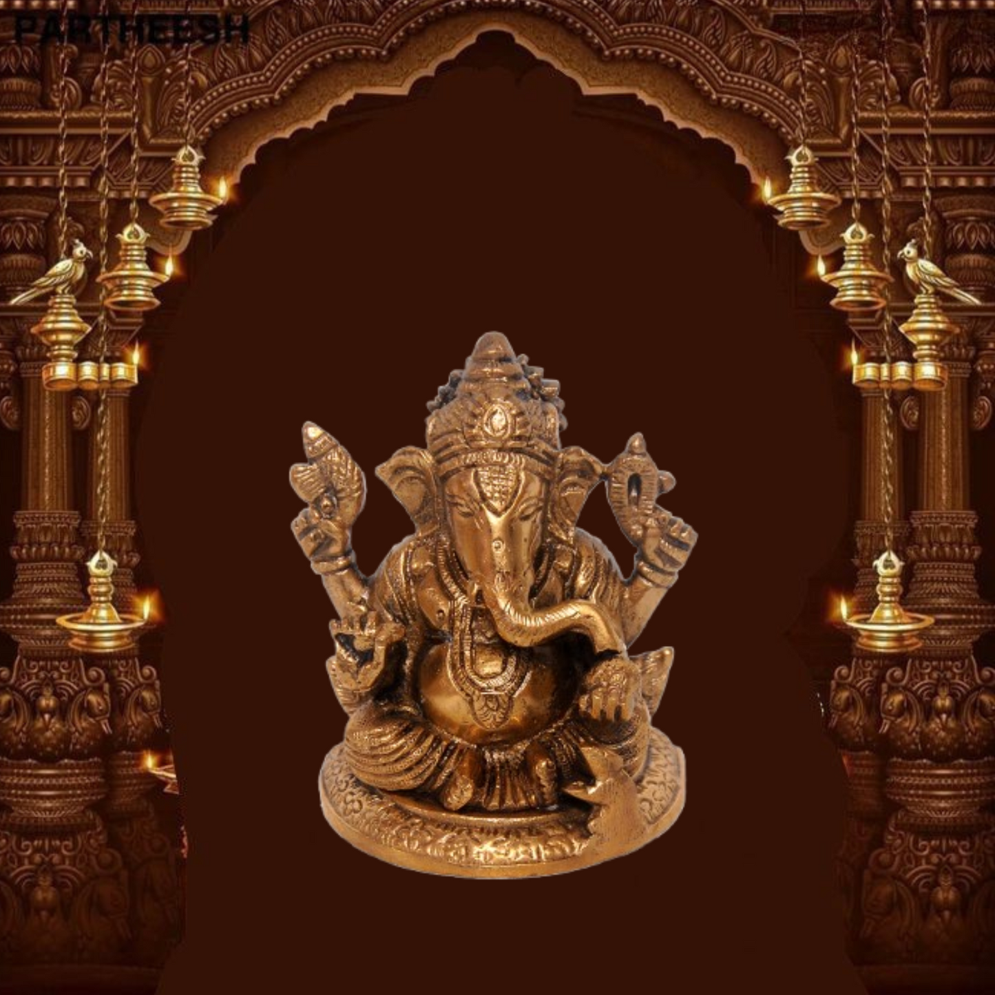 Brass Ganesh Idol – 4 Inches High