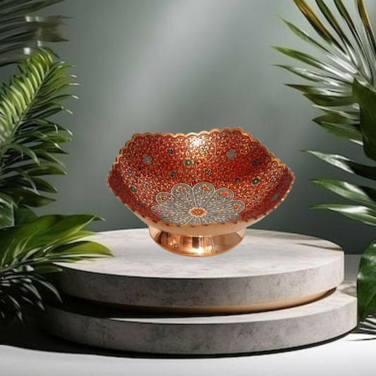 Coloured Brass Serving Bowl – 8 Inches