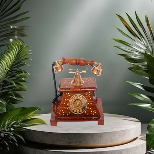 Wooden Antique Working Telephone