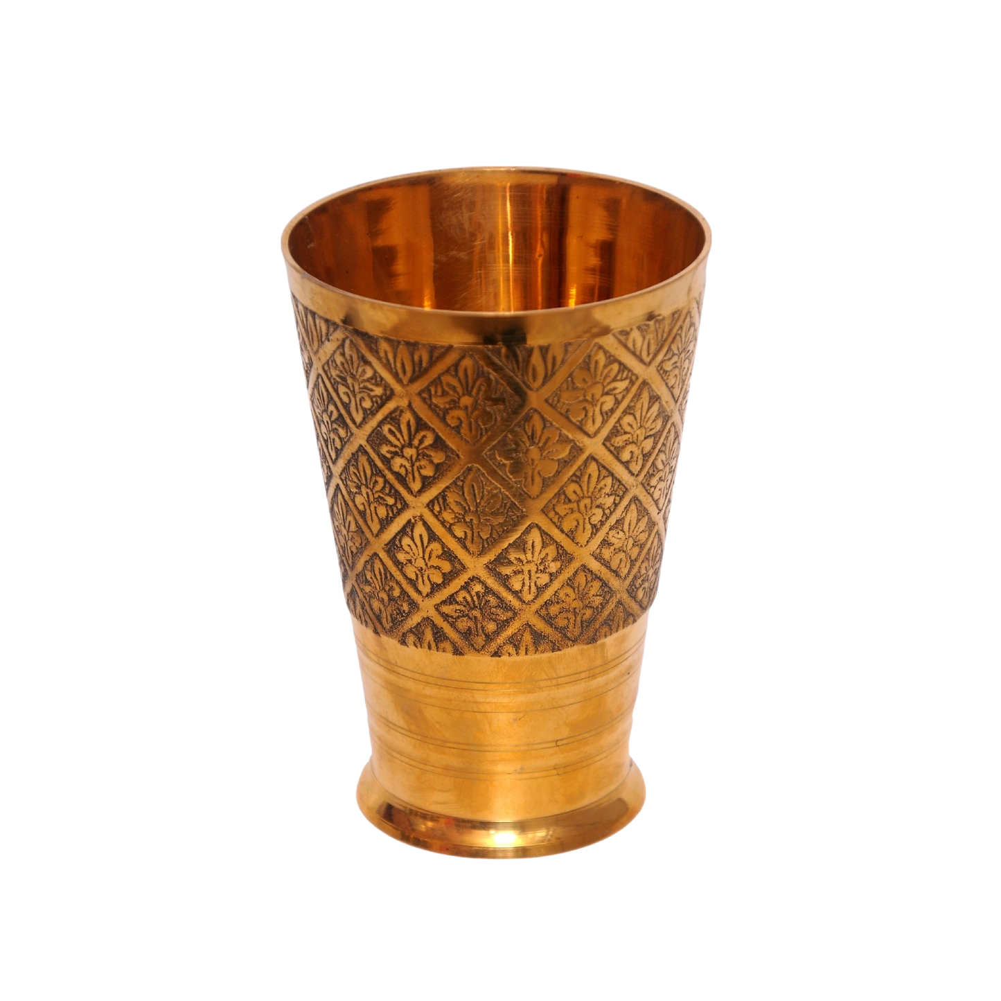 8-Inch Handcrafted Brass Lassi Glass