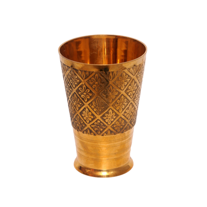 8-Inch Handcrafted Brass Lassi Glass