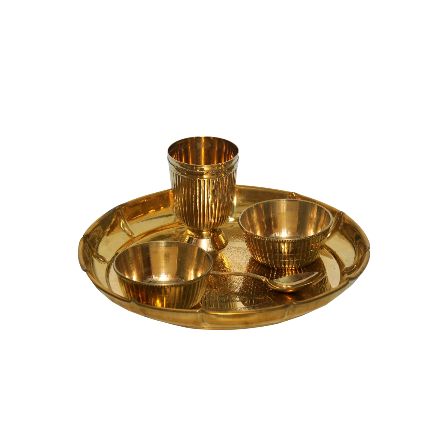 5-Piece Handcrafted Brass Dinner Set (Plate)