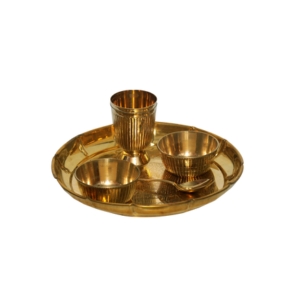 5-Piece Handcrafted Brass Dinner Set (Plate)
