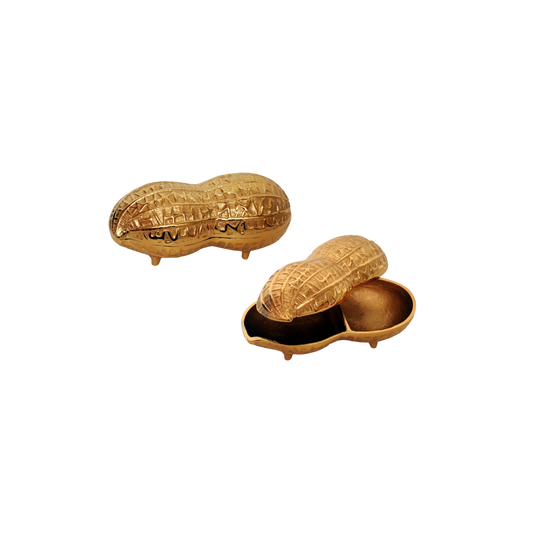 9-Inch Handcrafted Brass Peanut-Shaped Bowl (price for one piece)