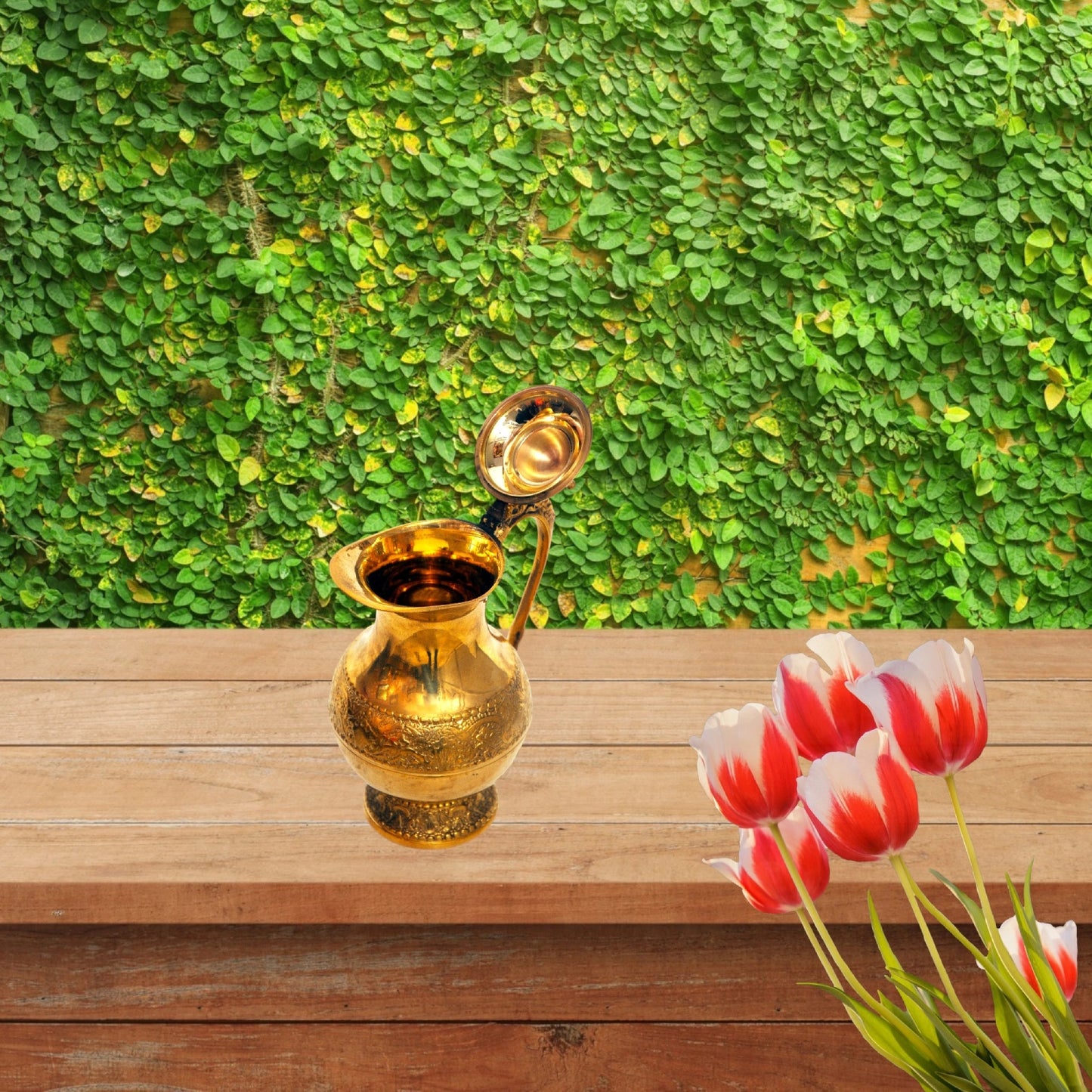 10-Inch Antique Brass Jug