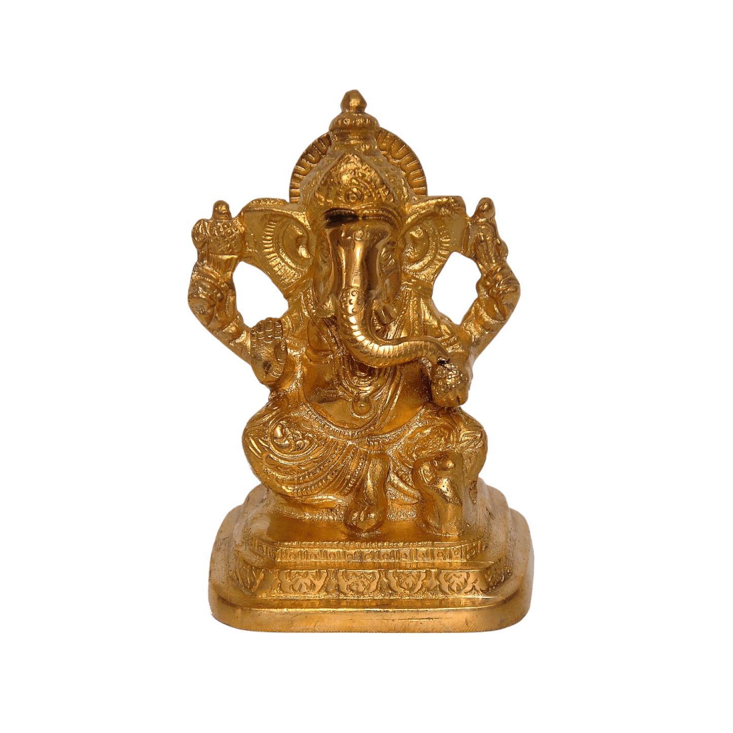 5-Inch Handcrafted Brass Ganesh Idol