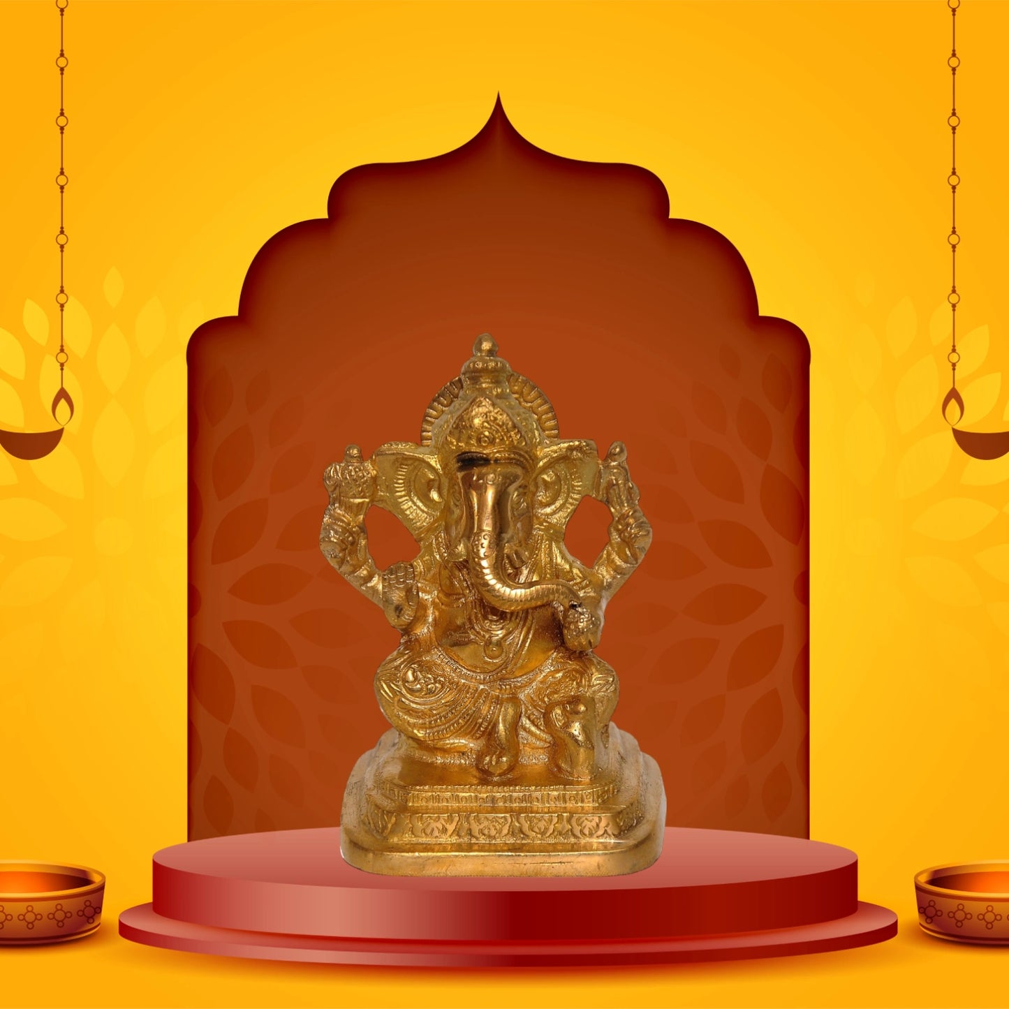 5-Inch Handcrafted Brass Ganesh Idol