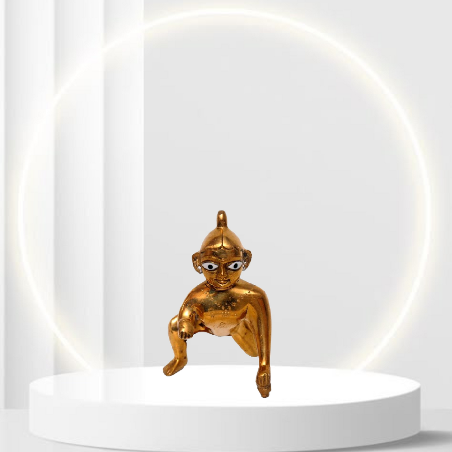 Brass Krishna Idol – 4 Inches High