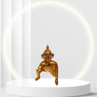 Brass Krishna Idol – 4 Inches High