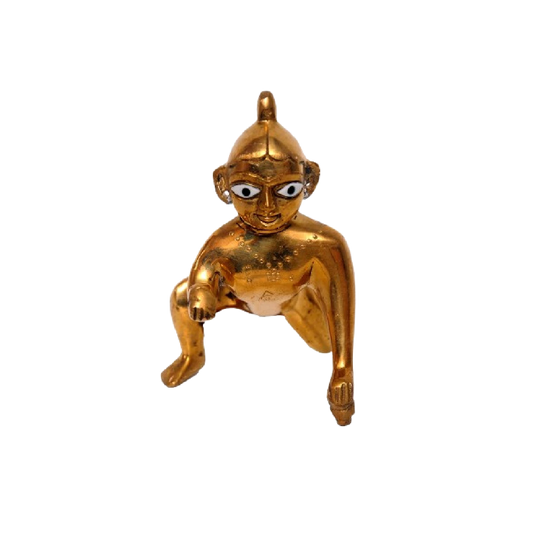 Brass Krishna Idol – 4 Inches High