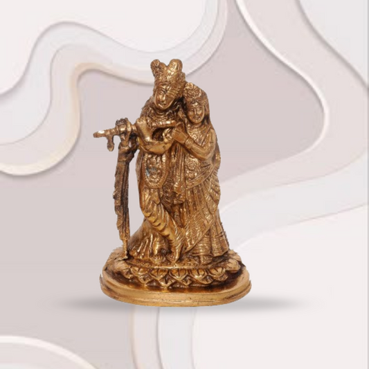 Radha Krishna Brass Idol – 5 Inches