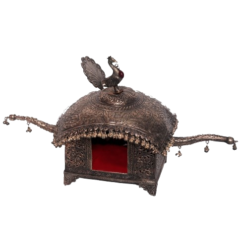 Silver Coated Brass Antique Doli – 16" x 6"