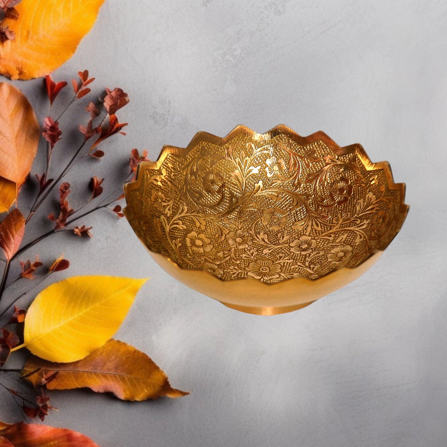 5-Inch Handcrafted Brass Serving Bowl