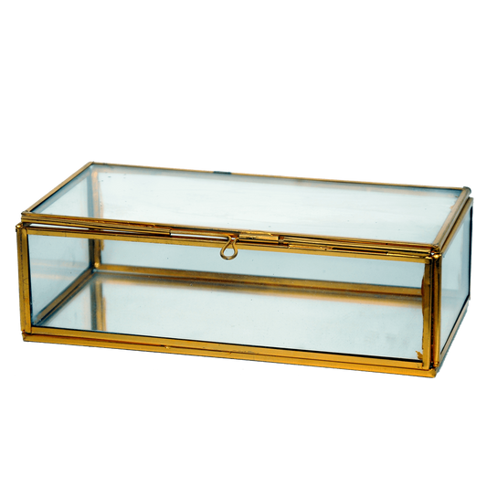 Brass Frame Jewellery Box – 10 x 5 Inches