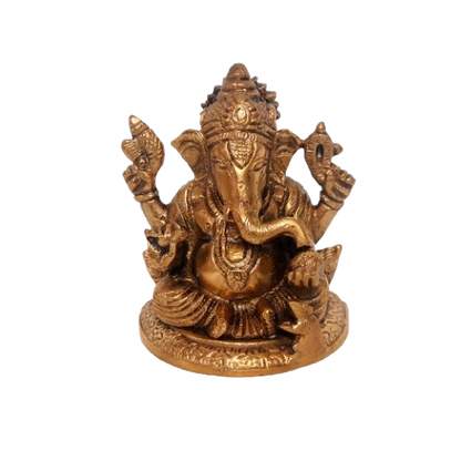 Brass Ganesh Idol – 4 Inches High