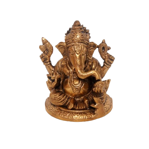 Brass Ganesh Idol – 4 Inches High