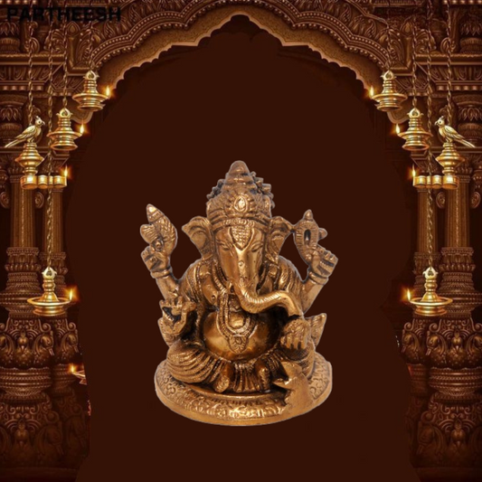 Brass Ganesh Idol – 4 Inches High