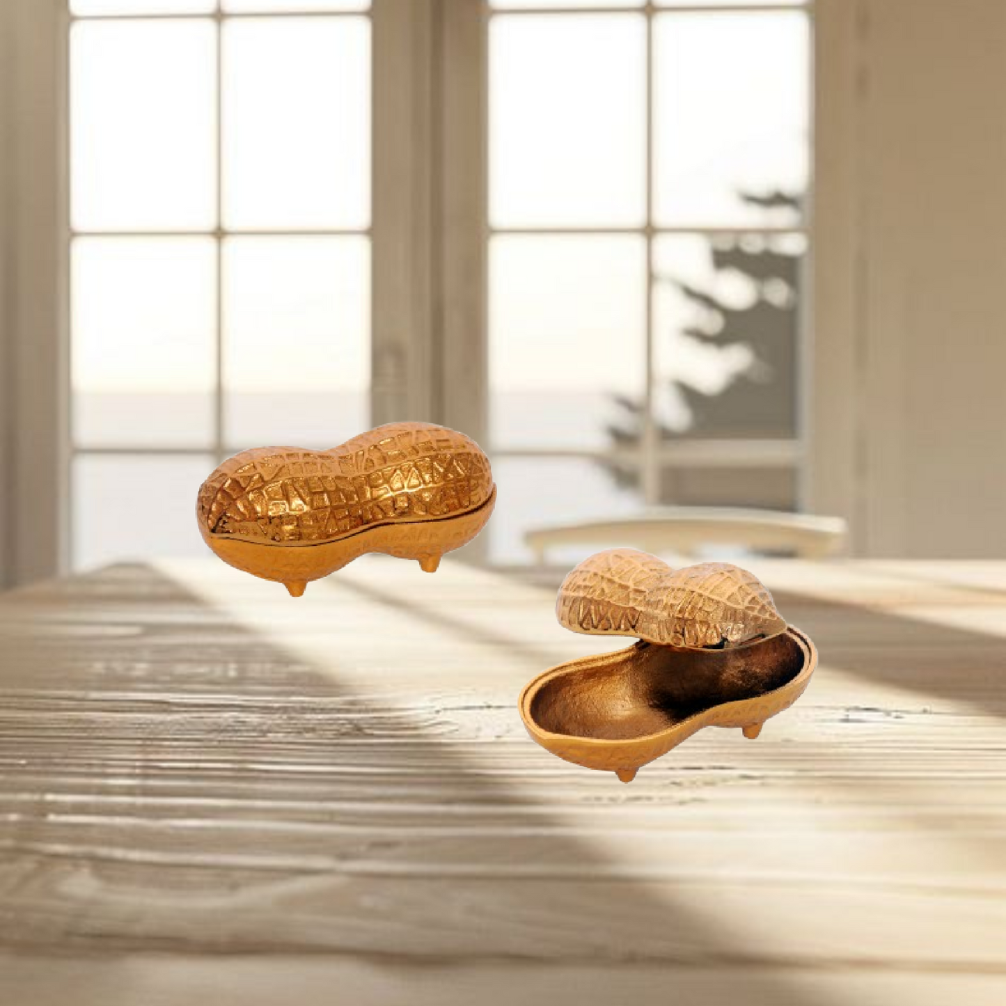 Brass Peanut Shape Serving Bowl – 6 Inches