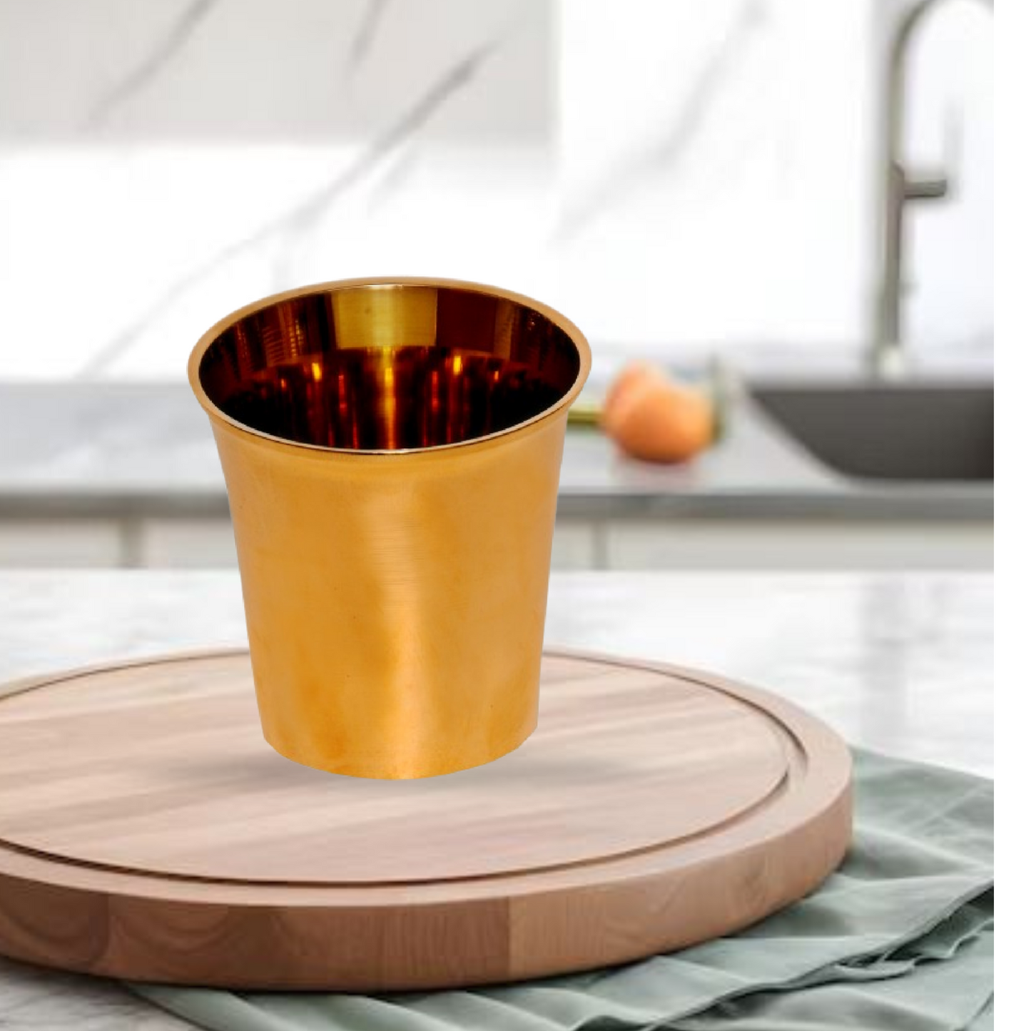 Brass Sleek Glass – 4 Inches