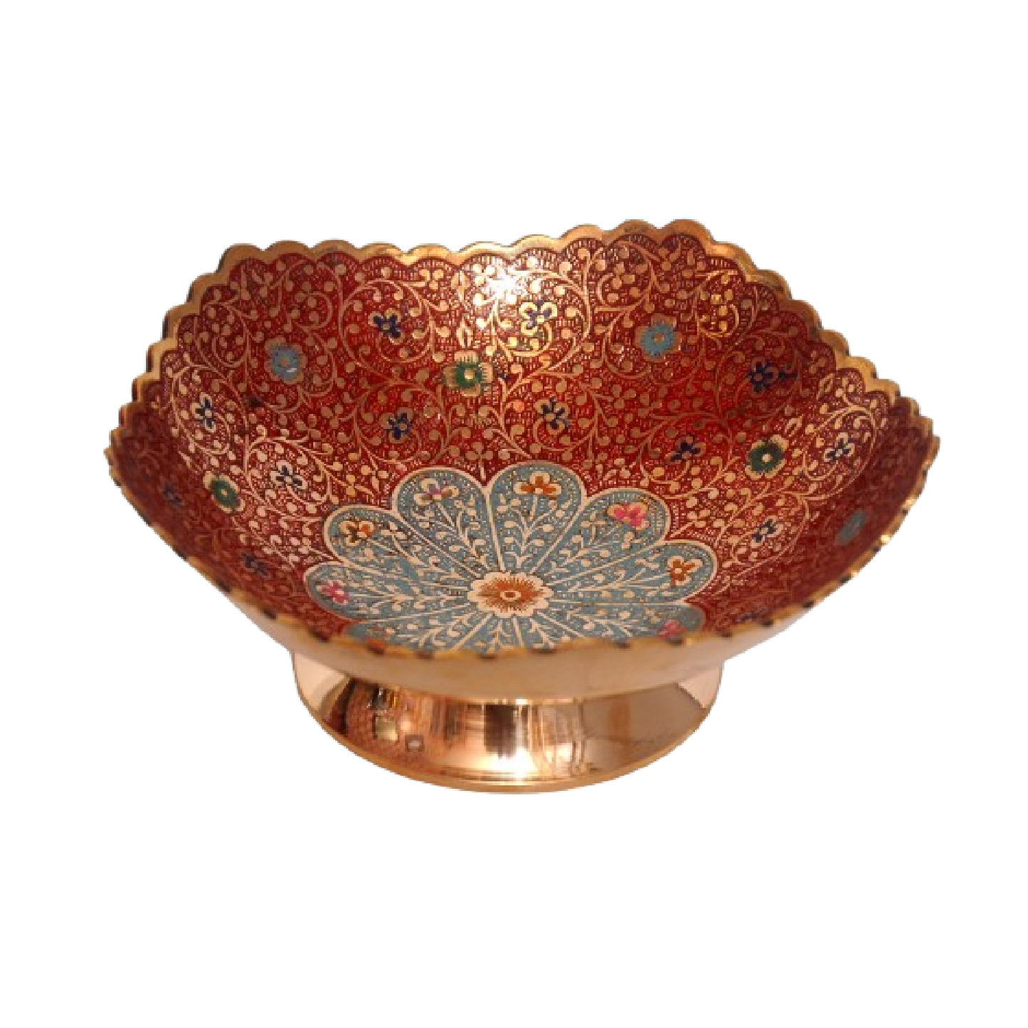 Coloured Brass Serving Bowl – 8 Inches