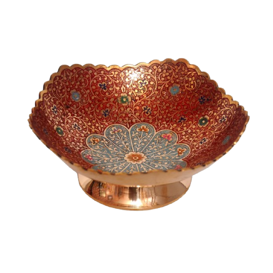 Coloured Brass Serving Bowl – 8 Inches